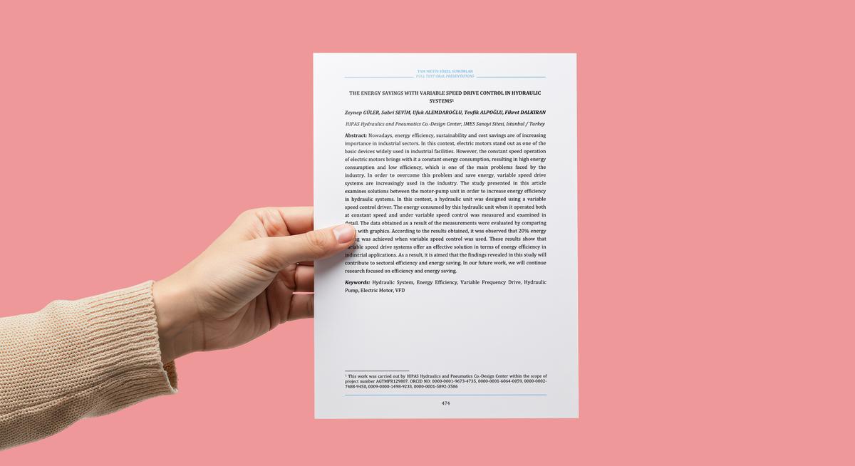 Hidrolik Sistemlerde Değişken Hız Sürücü Kontrolüyle Enerji Tasarrufu