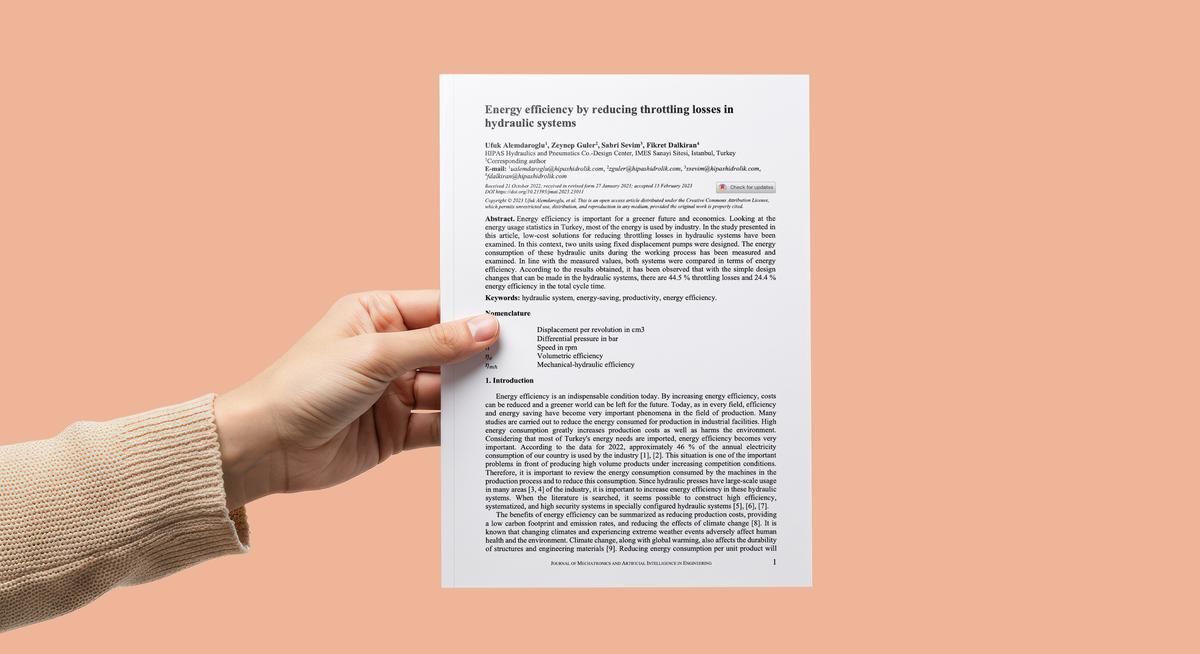 Hidrolik Sistemlerde Gaz Kısma Kayıplarının Azaltılmasıyla Enerji Verimliliği